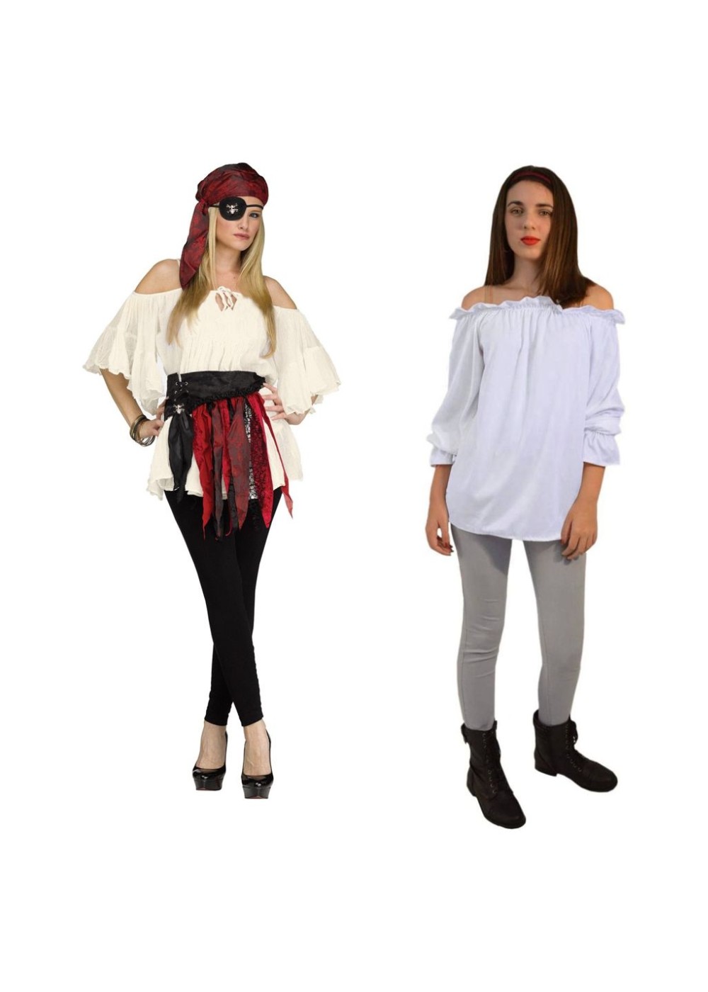 Pirate Woman Costume Set With White Shirt